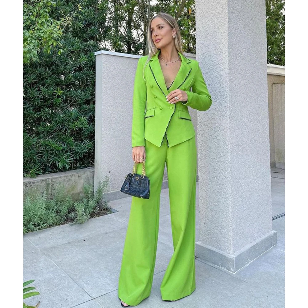Customized two Pieces Suit Set for Women Double Breasted Jacket Wide Leg Pant Set Slim Fit Office Daily Life Female Clothing
Customized two Pieces Suit Set for Women Double Breasted Jacket Wide Leg Pant Set Slim Fit Office Daily Life Female Clothing