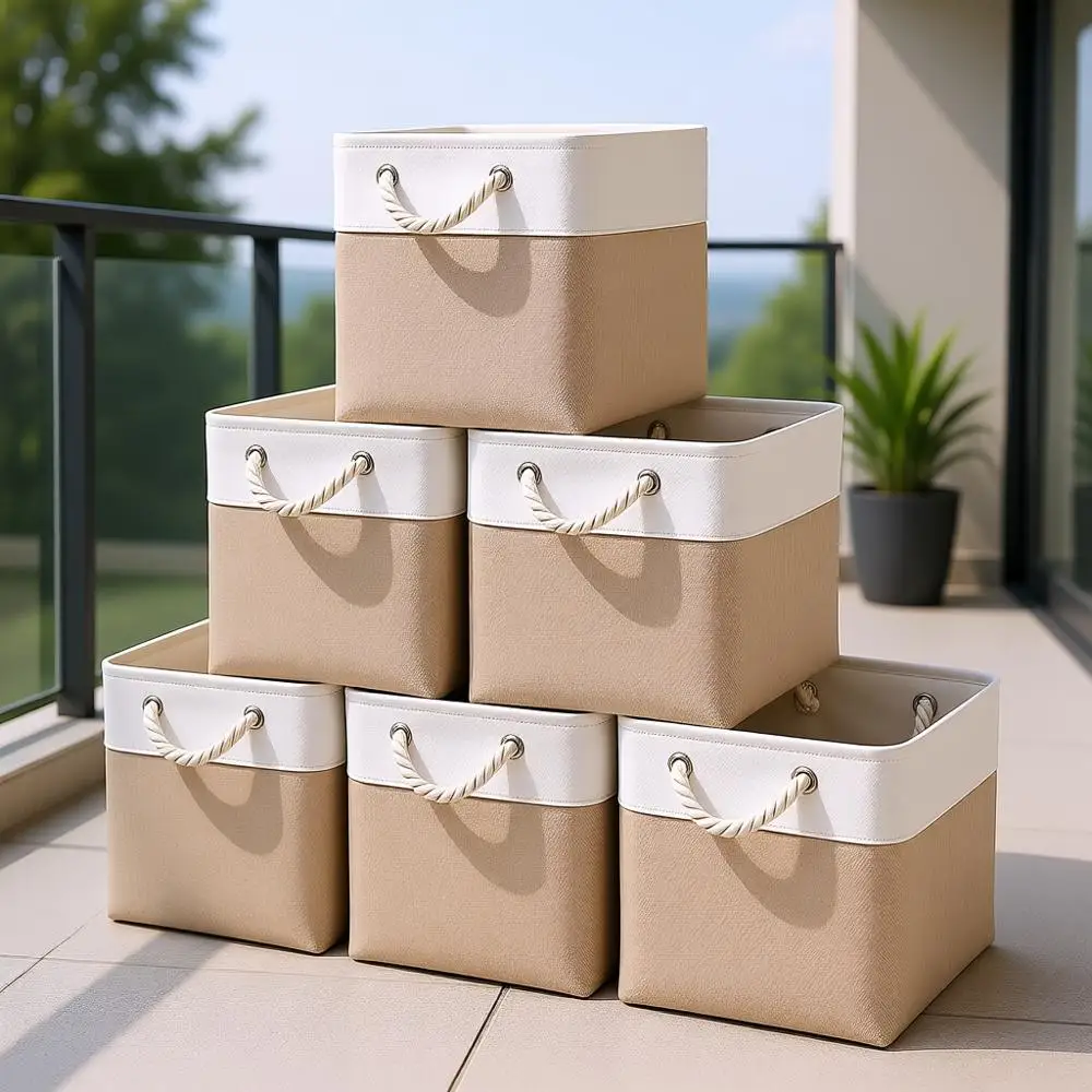 11 x 11 Inch Cube Storage Bins, 6 Pack Large Collapsible Fabric Storage Bin with Ropes, Foldable Storage Cubes for Home, Office,
11 x 11 Inch Cube Storage Bins, 6 Pack Large Collapsible Fabric Storage Bin with Ropes, Foldable Storage Cubes for Home, Office,