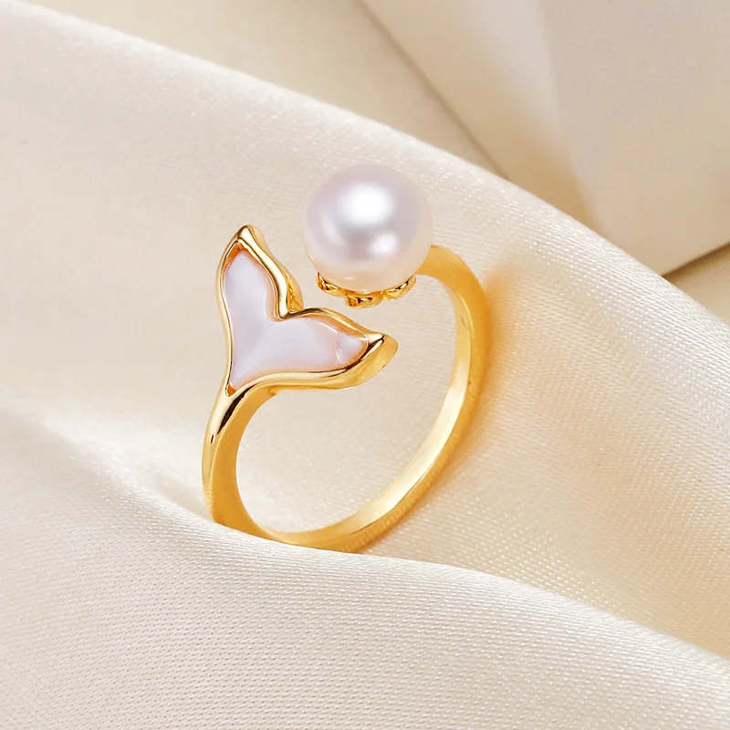 Jewelry Wholesale Semicircle Pearl Shell Ring Ring ins Pearl Jewelry Fish Tail Freshwater Pearl Ring Women
Jewelry Wholesale Semicircle Pearl Shell Ring Ring ins Pearl Jewelry Fish Tail Freshwater Pearl Ring Women