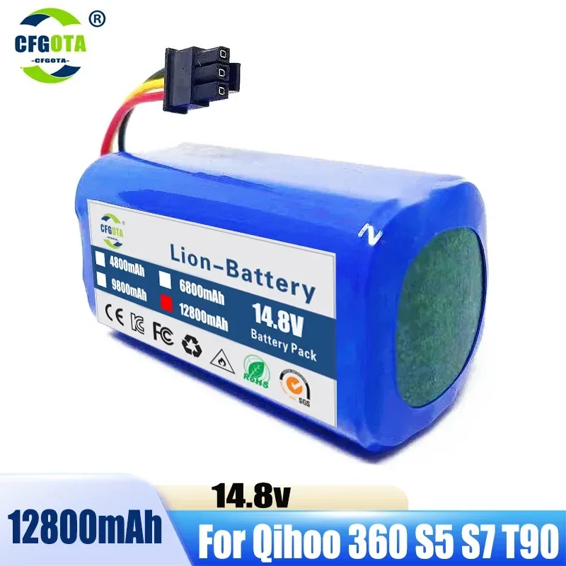 For Qihoo 360 S5 S7 S7Pro T90 X9 12800mAh 14.8v Robotic Vacuum Cleaner Replacement Batteries
For Qihoo 360 S5 S7 S7Pro T90 X9 12800mAh 14.8v Robotic Vacuum Cleaner Replacement Batteries