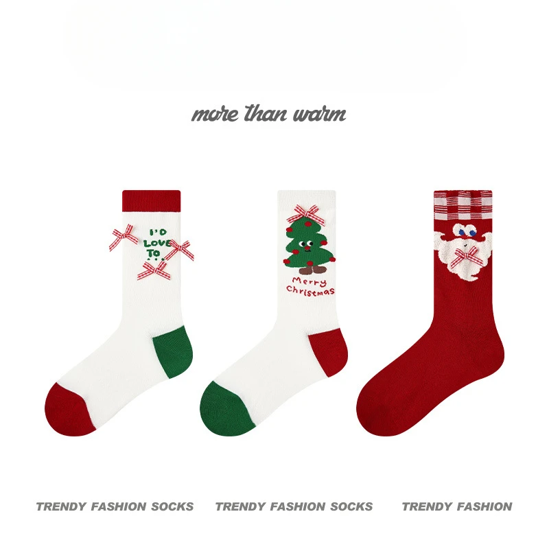 Christmas Socks Winter Midtube Stockings Cute Home Warm Soft Breathable Stockings Christmas Holiday Gift 3 PCS
Christmas Socks Winter Midtube Stockings Cute Home Warm Soft Breathable Stockings Christmas Holiday Gift 3 PCS