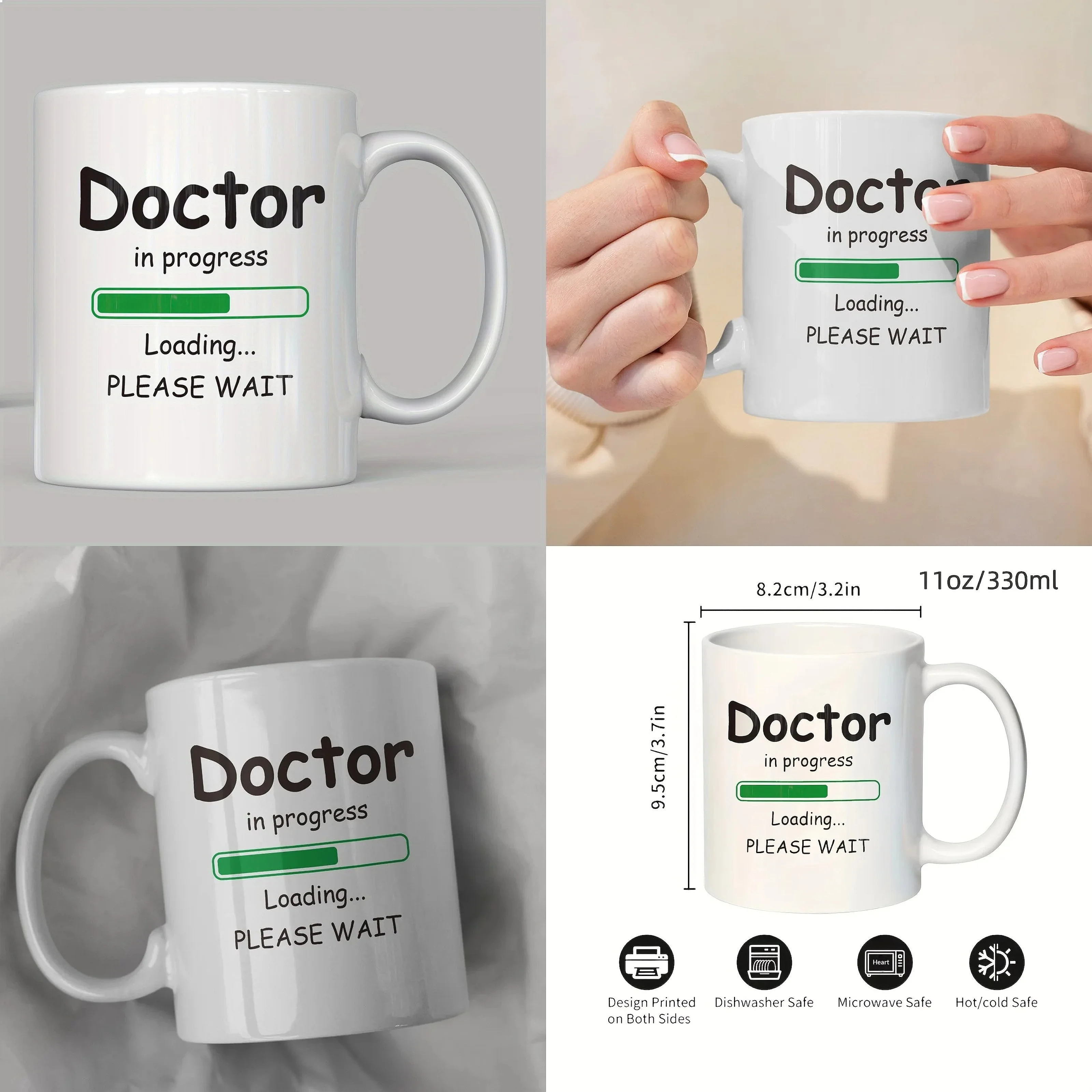 1pc 11oz 330ml Funny Doctor In Progress Loading Mug Ceramic Coffee Cup Humorous PhD Graduation Gift Insulated Reusable
1pc 11oz 330ml Funny Doctor In Progress Loading Mug Ceramic Coffee Cup Humorous PhD Graduation Gift Insulated Reusable