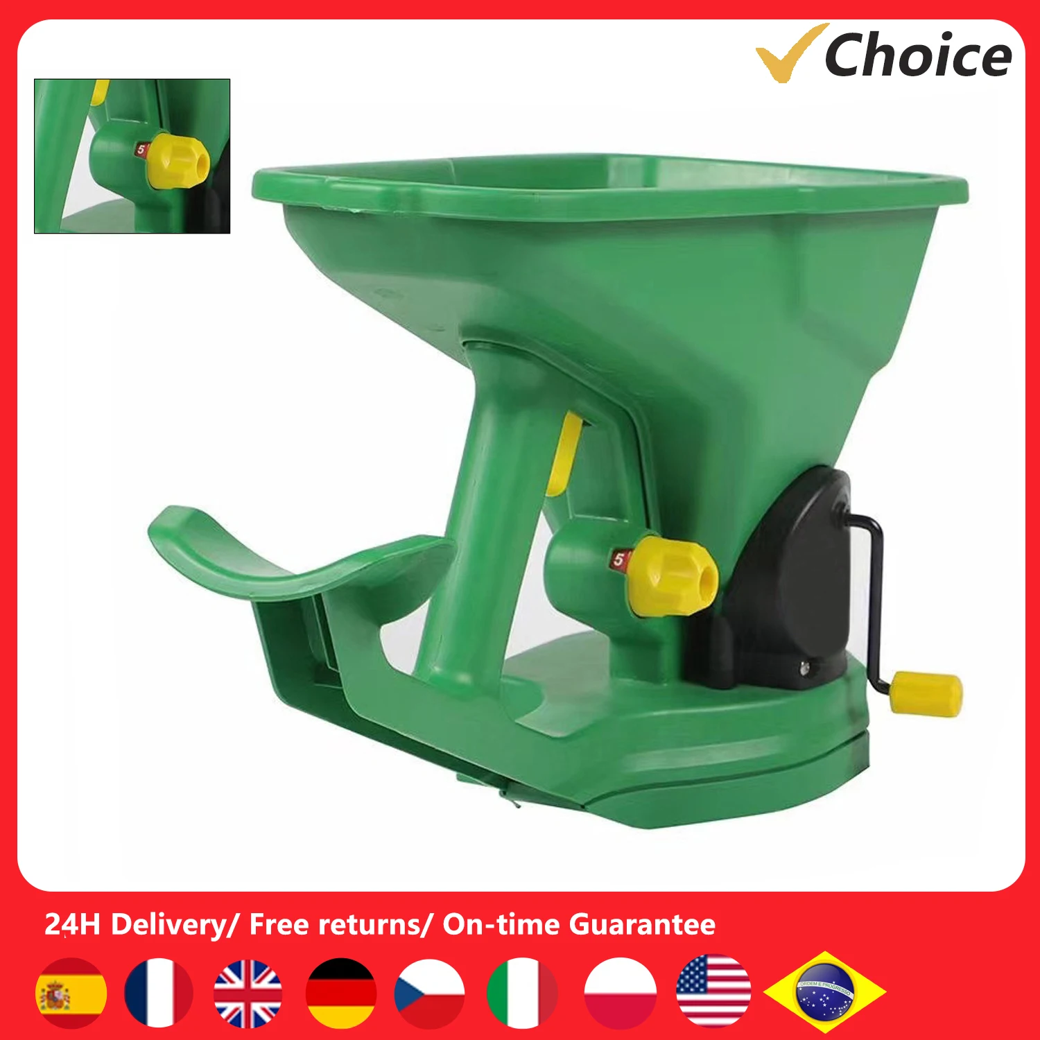 Gardening Seed Spreader Portable Manual Seeder 1.5L 5 Gears Adjustable for Sowing Fertilizing Melting Snow for Garden Small Farm
Gardening Seed Spreader Portable Manual Seeder 1.5L 5 Gears Adjustable for Sowing Fertilizing Melting Snow for Garden Small Farm