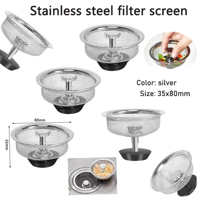Kitchen Sink Stainless Steel Filter Sewer Mesh Strainers Bathroom Sink Floor Drain Hair Waste Filter Drain Basket Hole Filter
Kitchen Sink Stainless Steel Filter Sewer Mesh Strainers Bathroom Sink Floor Drain Hair Waste Filter Drain Basket Hole Filter