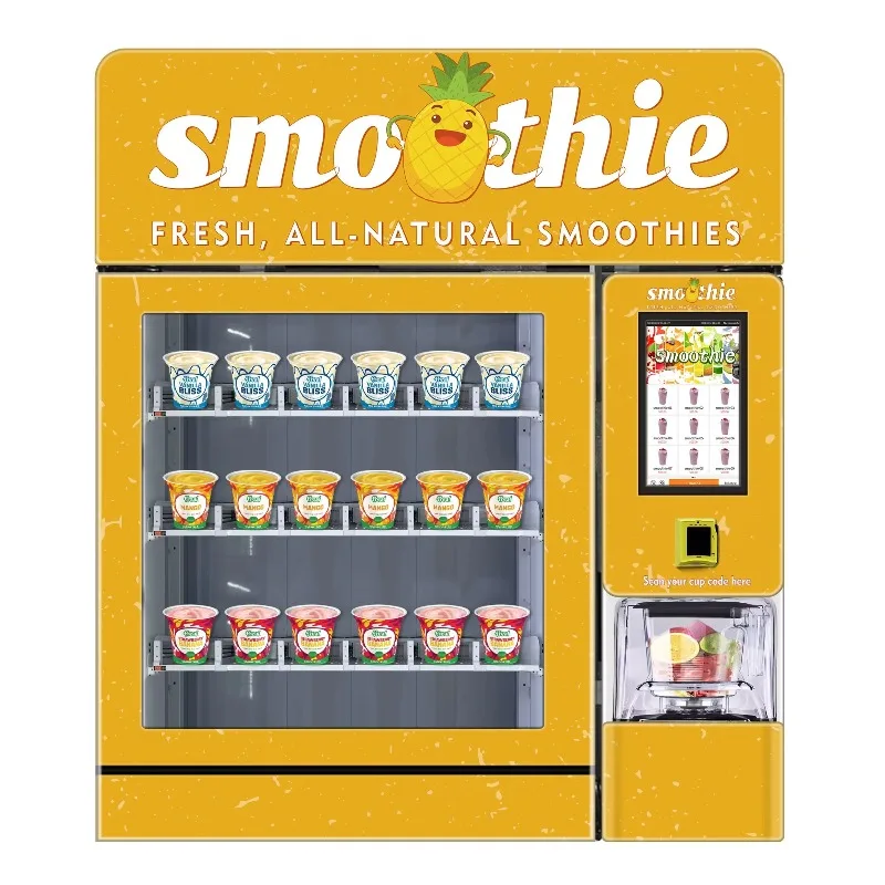 Vending machine supplier 24-hour frozen fruit smoothie blender semi-automatic real fruit smoothie vending machine
Vending machine supplier 24-hour frozen fruit smoothie blender semi-automatic real fruit smoothie vending machine