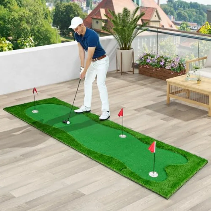 Golf Putting Green, 10x3.3FT Large Golf Practice Mat w/3 Holes, 3 Flags, Training Aid Cups, Realistic Feel Turf, Professional Training Mat for Indoor Outdoor Home
Golf Putting Green, 10x3.3FT Large Golf Practice Mat w/3 Holes, 3 Flags, Training Aid Cups, Realistic Feel Turf, Professional Training Mat for Indoor Outdoor Home