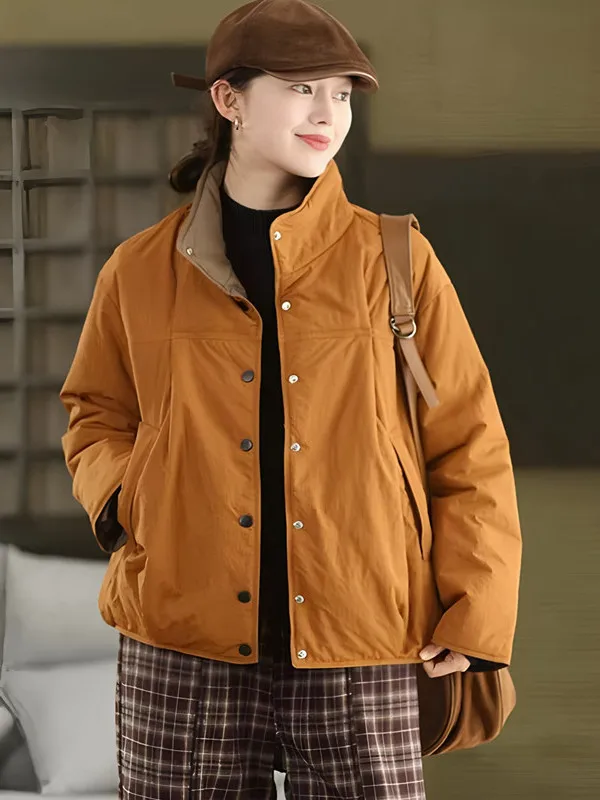 Authentic Women's Thiened Cotton Jaet Loose Fit Winter Warm Outerwear Long Sve Stand Collar Single Button Closure
Authentic Women's Thiened Cotton Jaet Loose Fit Winter Warm Outerwear Long Sve Stand Collar Single Button Closure