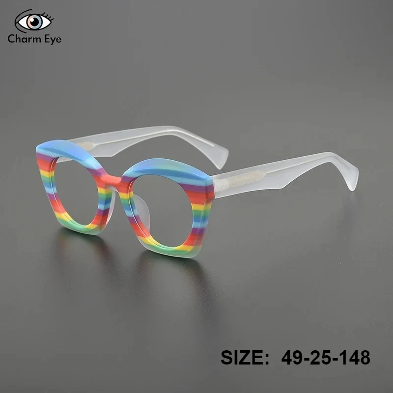 Matte Multi-color Glasses Frames for Women Thick Acetate Cat Eye Large Frame Handmade Optical Eyewear Men Prescription Eyeglass
Matte Multi-color Glasses Frames for Women Thick Acetate Cat Eye Large Frame Handmade Optical Eyewear Men Prescription Eyeglass