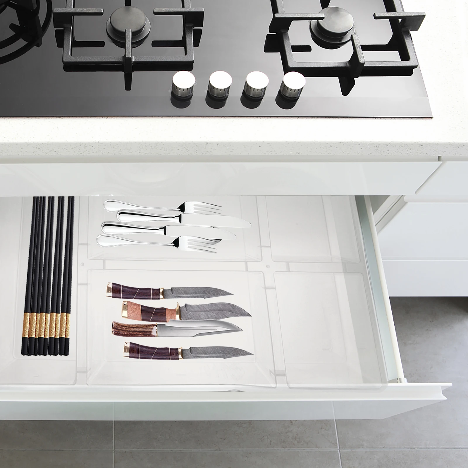 Large Capacity Cutlery Storage Box Transparent PP Drawer ganizer Utensil Tray Tableware Silverware Holder Kitchen Cutlery Trays
Large Capacity Cutlery Storage Box Transparent PP Drawer ganizer Utensil Tray Tableware Silverware Holder Kitchen Cutlery Trays