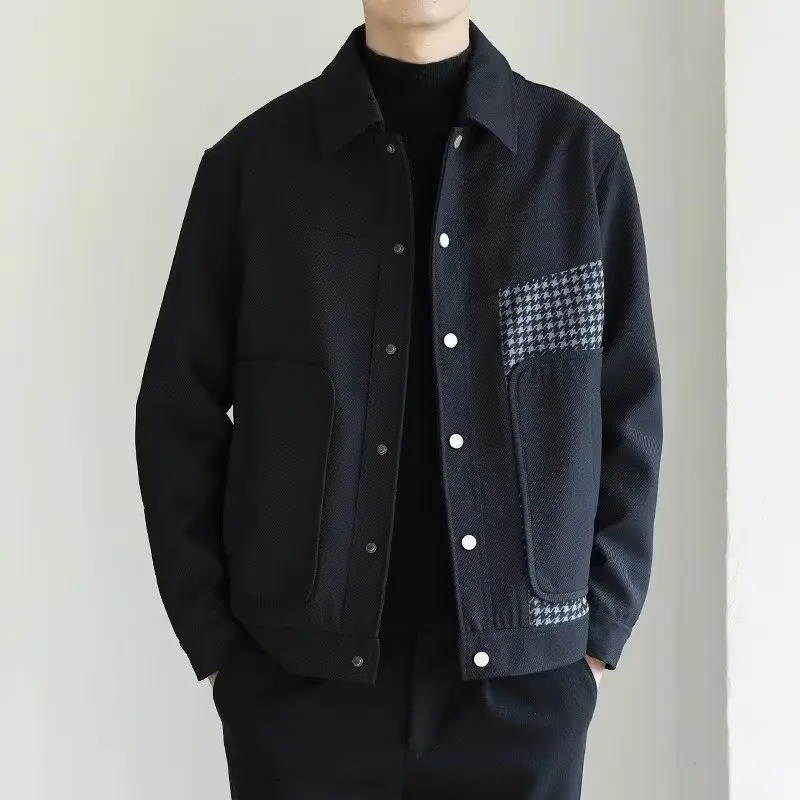 Spring and Autumn 2023 Korean Splicing Houndstooth Lapel Men Jacket Trend Leisure Versatile Fashion Comfortable Temperament Coat
Spring and Autumn 2023 Korean Splicing Houndstooth Lapel Men Jacket Trend Leisure Versatile Fashion Comfortable Temperament Coat