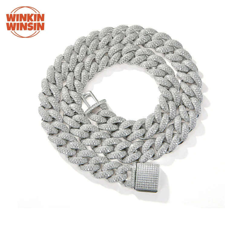 Winkin Winsin женская кубинская цепочка из стерлингового серебра 925 пробы, сертификат GRA, муассанит, бриллиантовая кубинская цепочка, ожерелье, ювелирные изделия в стиле хип-хоп 
Winkin Winsin женская кубинская цепочка из стерлингового серебра 925 пробы, сертификат GRA, муассанит, бриллиантовая кубинская цепочка, ожерелье, ювелирные изделия в стиле хип-хоп