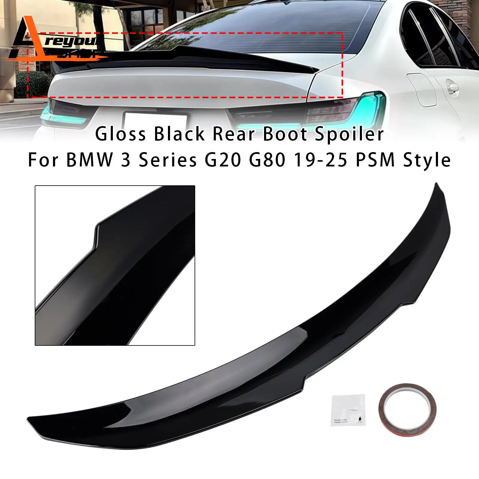 Areyourshop Gloss Black Rear Boot Spoiler for BMW 3 Series G20 G80 2019-2025 PSM Style
Areyourshop Gloss Black Rear Boot Spoiler for BMW 3 Series G20 G80 2019-2025 PSM Style