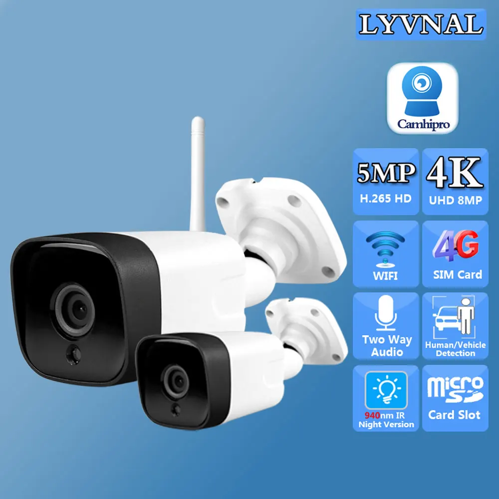 4K 8MP Bullet Wireless Security IP Camera Wifi 3G 4G SIM Card Surveillance CCTV 940nm Invisible IR Led Two Way Audio Outdoor
4K 8MP Bullet Wireless Security IP Camera Wifi 3G 4G SIM Card Surveillance CCTV 940nm Invisible IR Led Two Way Audio Outdoor
