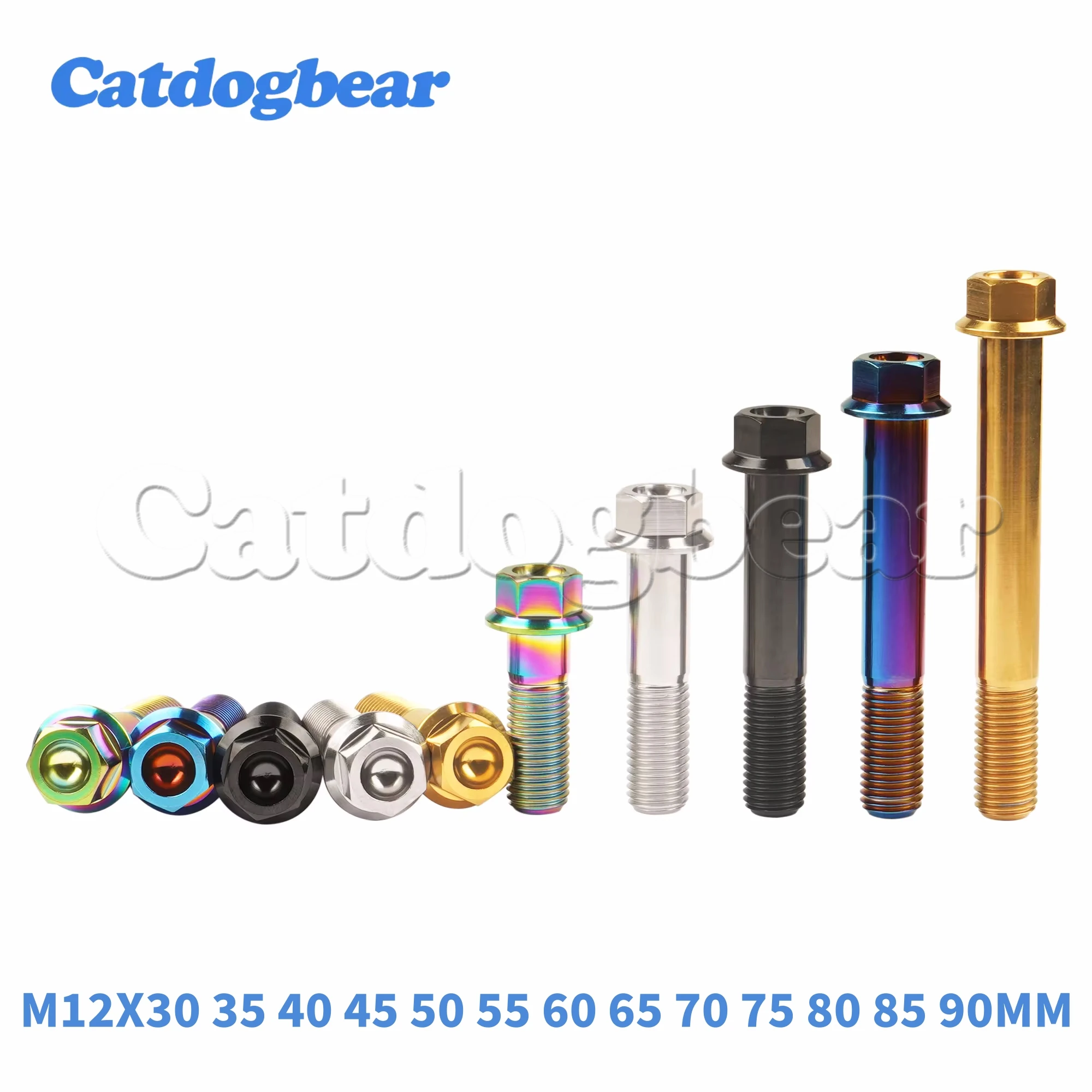 Catdogbear Titanium Bolt M12X30 35 40 45 50 55 60 65 70 75 80 85 90mm Hex Head Flange Screw for Auto Motorcycle Modifying
Catdogbear Titanium Bolt M12X30 35 40 45 50 55 60 65 70 75 80 85 90mm Hex Head Flange Screw for Auto Motorcycle Modifying