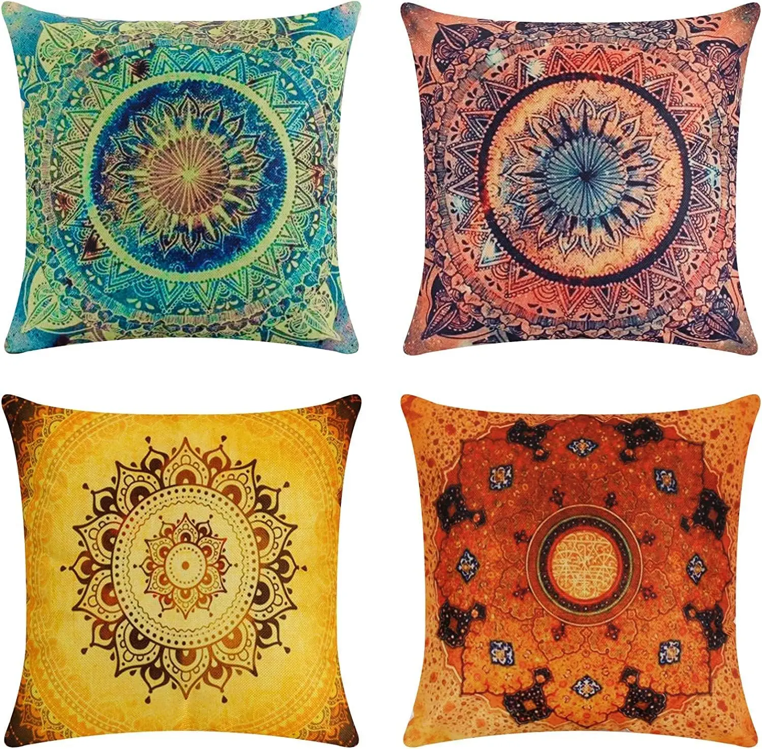 4pcs Colorful Mandala Pillow Covers Polyester Cushion Cases Boho Vintage Print Throw Pillowcase Set for Sofa Bed Living Room
4pcs Colorful Mandala Pillow Covers Polyester Cushion Cases Boho Vintage Print Throw Pillowcase Set for Sofa Bed Living Room