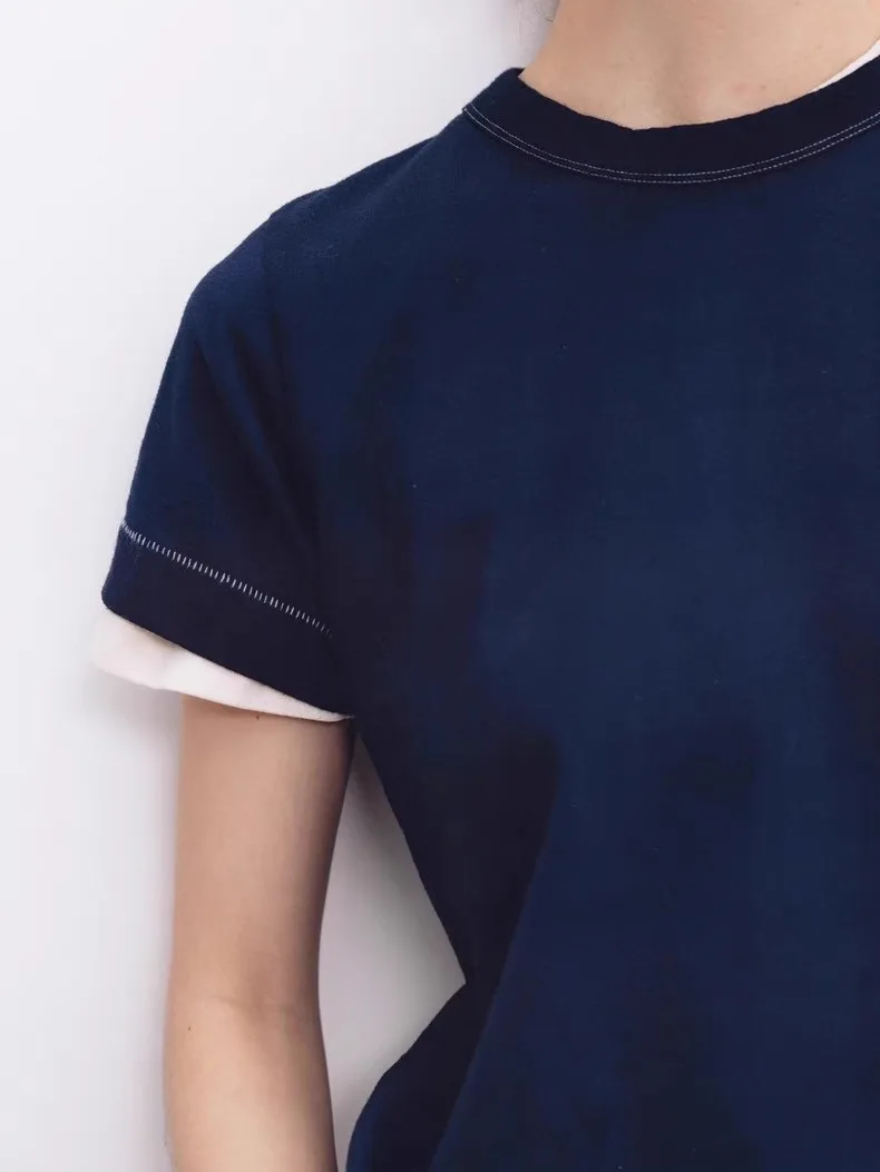 NW oulder Cotton ort Sve Deep Blue Women's T-irt Summer Moisture ng Loose Fit round Ne Pure Color
NW oulder Cotton ort Sve Deep Blue Women's T-irt Summer Moisture ng Loose Fit round Ne Pure Color