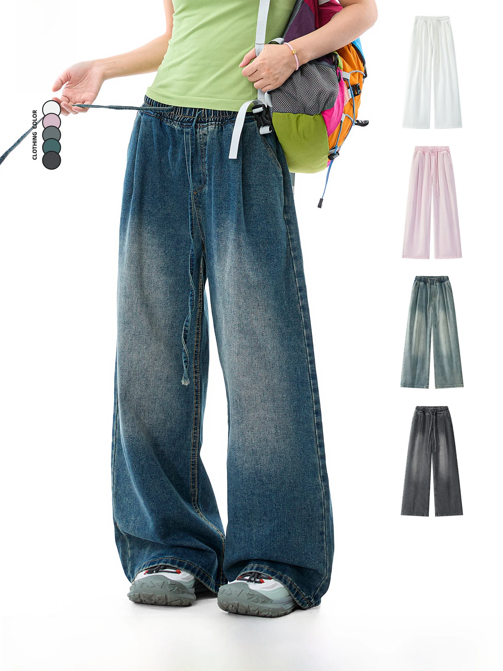 OWOX American Waed Vintage Corduroy Jeans Loose Wide Leg Casual Trousers Dstring Spring New Arrival for Women
OWOX American Waed Vintage Corduroy Jeans Loose Wide Leg Casual Trousers Dstring Spring New Arrival for Women