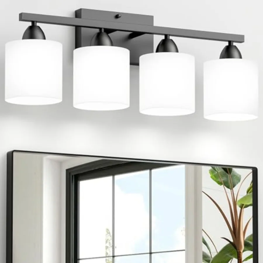 Black Bathroom Lighting Fixtures Over Mirror 4-Light Anti-Rust Vanity Light for Bathroom 24Inches Modern Wall Sconce Standard E
Black Bathroom Lighting Fixtures Over Mirror 4-Light Anti-Rust Vanity Light for Bathroom 24Inches Modern Wall Sconce Standard E