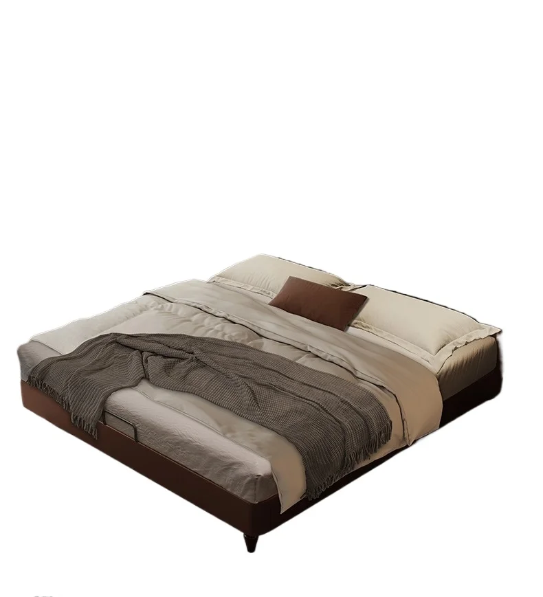 Solid wood leather bed high-end atmosphere American light luxury master bedroom big bed storage
Solid wood leather bed high-end atmosphere American light luxury master bedroom big bed storage