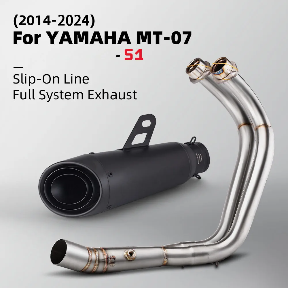 Slip On Motorcycle Full Exhaust System Front Link Pipe with Three Layer Muffler For Yamaha Mt07 2014-2024
Slip On Motorcycle Full Exhaust System Front Link Pipe with Three Layer Muffler For Yamaha Mt07 2014-2024