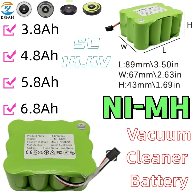 14.4V Ni-Mh SC Rechargeable battery 3.8-12.8Ah lpega for KV8 XR210 XR210A XR210B XR510B XR510C Vacuum Cleaner Sweeping Robot
14.4V Ni-Mh SC Rechargeable battery 3.8-12.8Ah lpega for KV8 XR210 XR210A XR210B XR510B XR510C Vacuum Cleaner Sweeping Robot