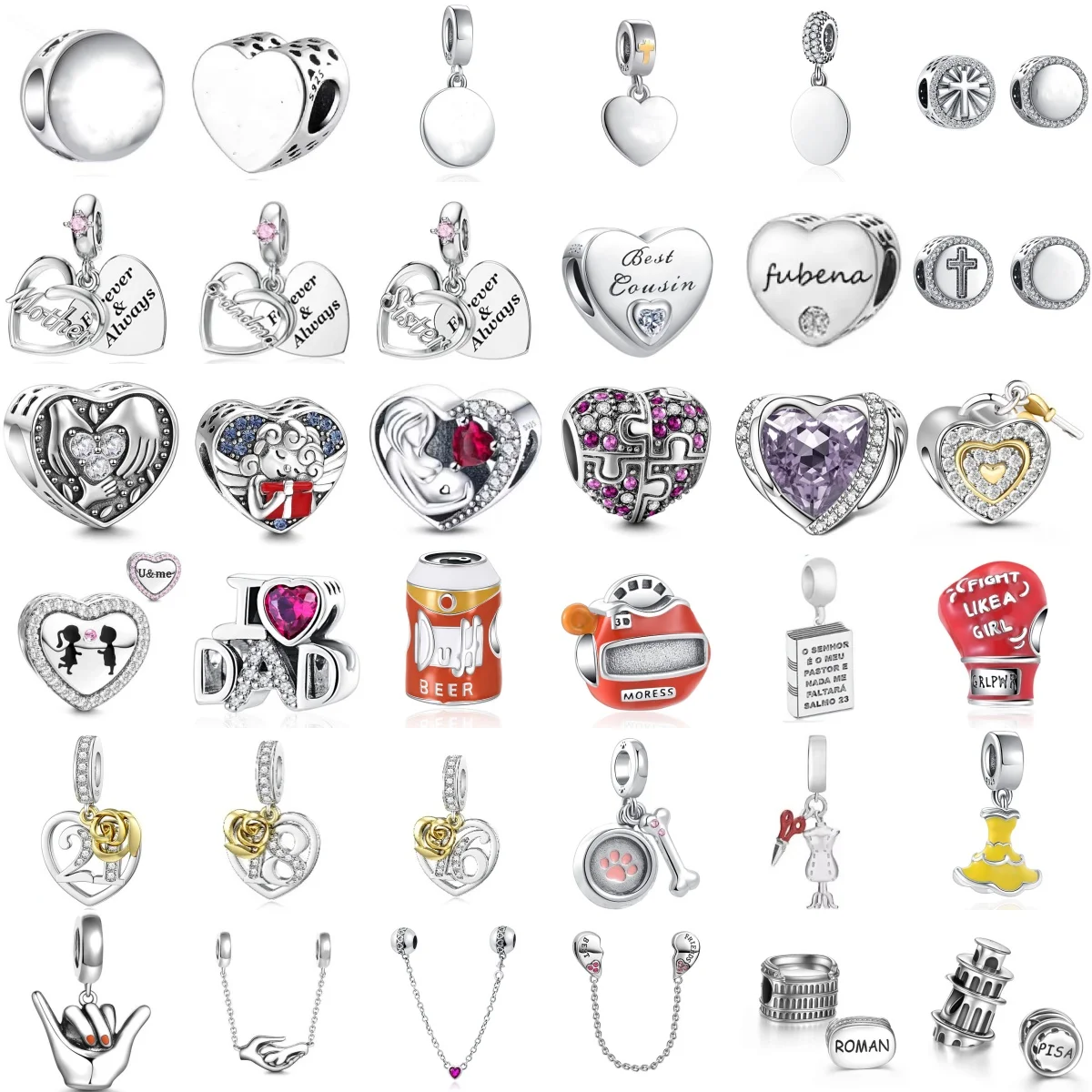 New 925 Pure Silver Smooth Round Pendant, French Fries, Dog Claw Boxing Set Pendant Fit European Bracelet Jewelry Accessories
New 925 Pure Silver Smooth Round Pendant, French Fries, Dog Claw Boxing Set Pendant Fit European Bracelet Jewelry Accessories
