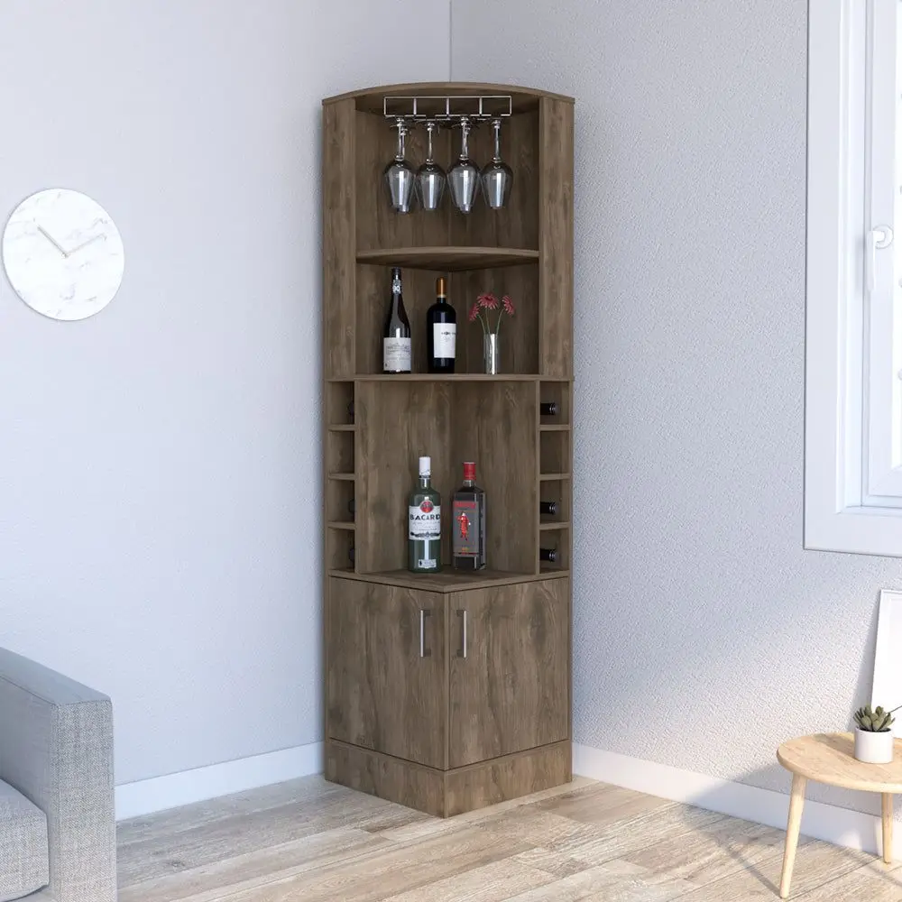 Papprika Bar Cabinet With 8 Wine Cubbies Double Door Dark Brown Finish
Papprika Bar Cabinet With 8 Wine Cubbies Double Door Dark Brown Finish