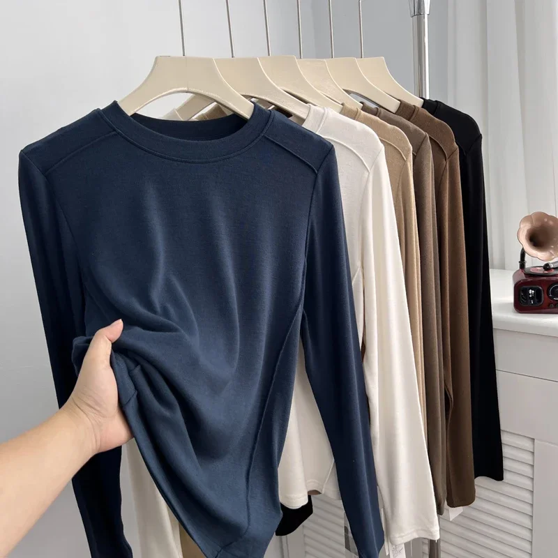 LangMao Slim Fit Полосатые однотонные базовые топы с круглым вырезом и длинными рукавами Женская весенне-осенняя внутренняя часть яркой нити T
LangMao Slim Fit Полосатые однотонные базовые топы с круглым вырезом и длинными рукавами Женская весенне-осенняя внутренняя часть яркой нити T
