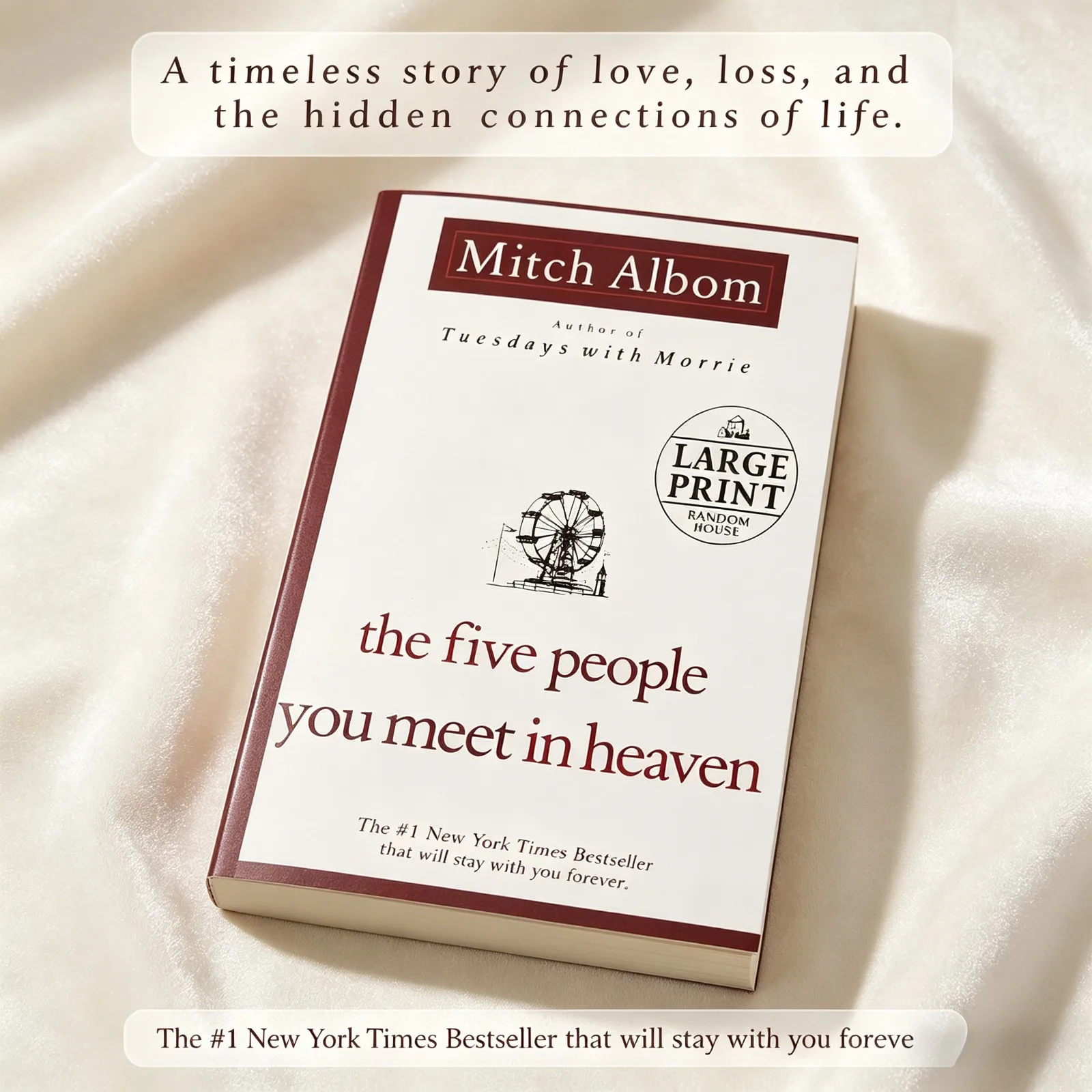 The Five People You Meet in Heaven By Mitch Albom Large Print Inspirational Fiction Book
The Five People You Meet in Heaven By Mitch Albom Large Print Inspirational Fiction Book