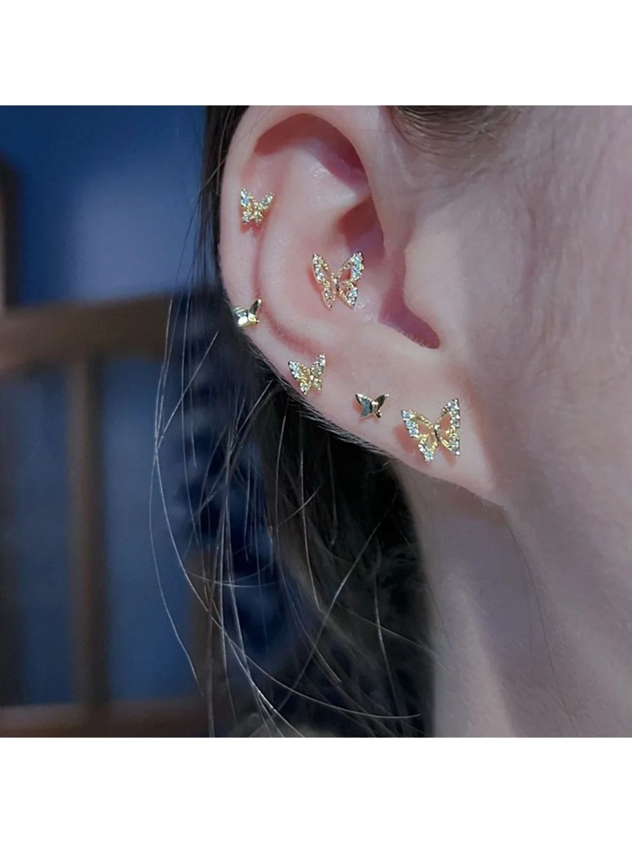 6pcs Butterfly Stud Earrings Set Minimalist Fashion Jewelry For Women
6pcs Butterfly Stud Earrings Set Minimalist Fashion Jewelry For Women