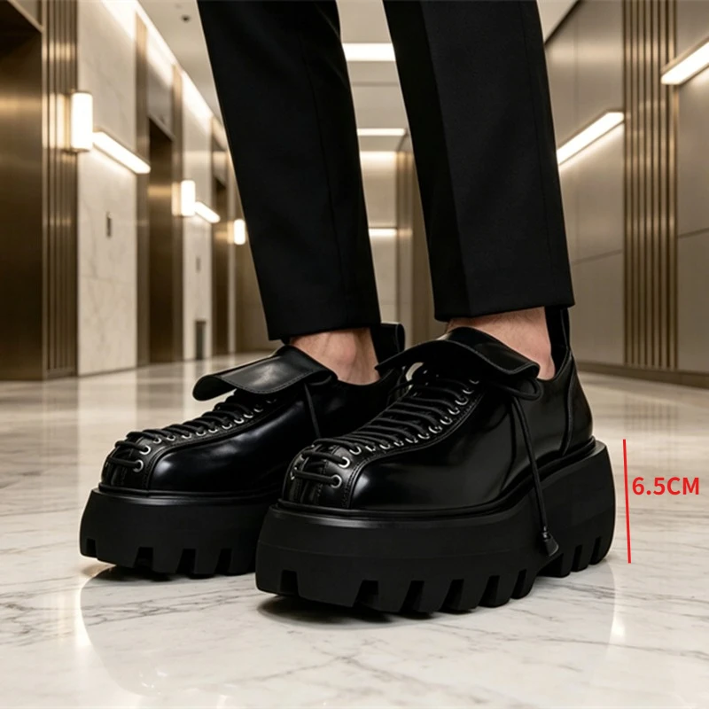 New Design Men Derby Shoes Genuine Leather Big Round Toe British Thick-sole Work Casual Platform Shoes Height Increasing
New Design Men Derby Shoes Genuine Leather Big Round Toe British Thick-sole Work Casual Platform Shoes Height Increasing