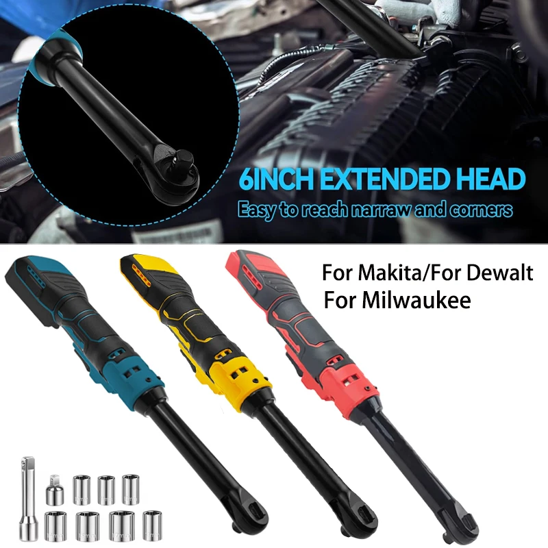 Удлиненный электрический ключ с трещоткой 3/8 дюйма для батареи Makita/Dewalt/Milwaukee 18 В со светодиодной подсветкой, беспроводная электрическая трещотка
Удлиненный электрический ключ с трещоткой 3/8 дюйма для батареи Makita/Dewalt/Milwaukee 18 В со светодиодной подсветкой, беспроводная электрическая трещотка
