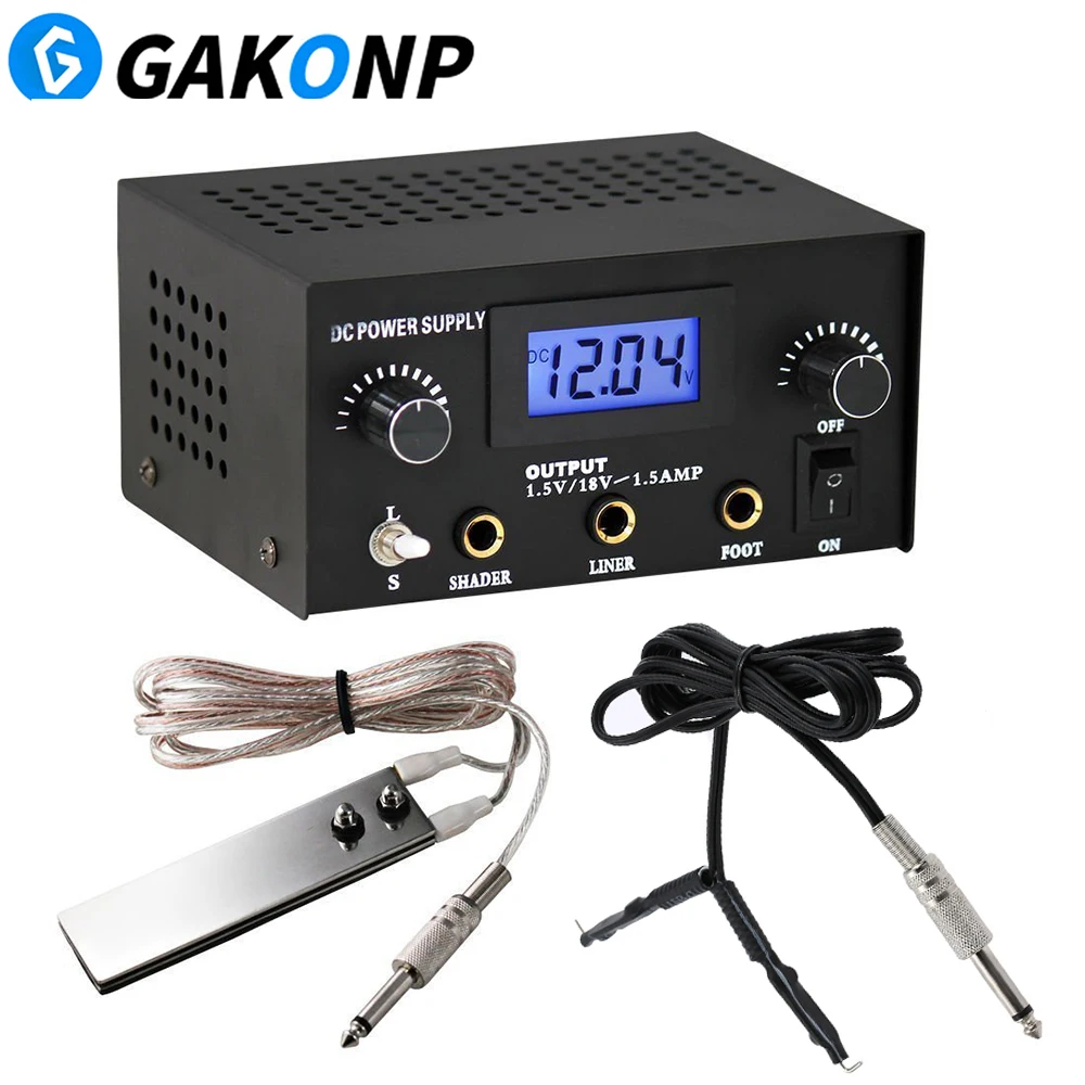 Tattoo Power Supply Kit Dual Mode Digital LCD Power Stainless Steel Pedal Clip Cord for Professional Tattoo Accessories Supply
Tattoo Power Supply Kit Dual Mode Digital LCD Power Stainless Steel Pedal Clip Cord for Professional Tattoo Accessories Supply