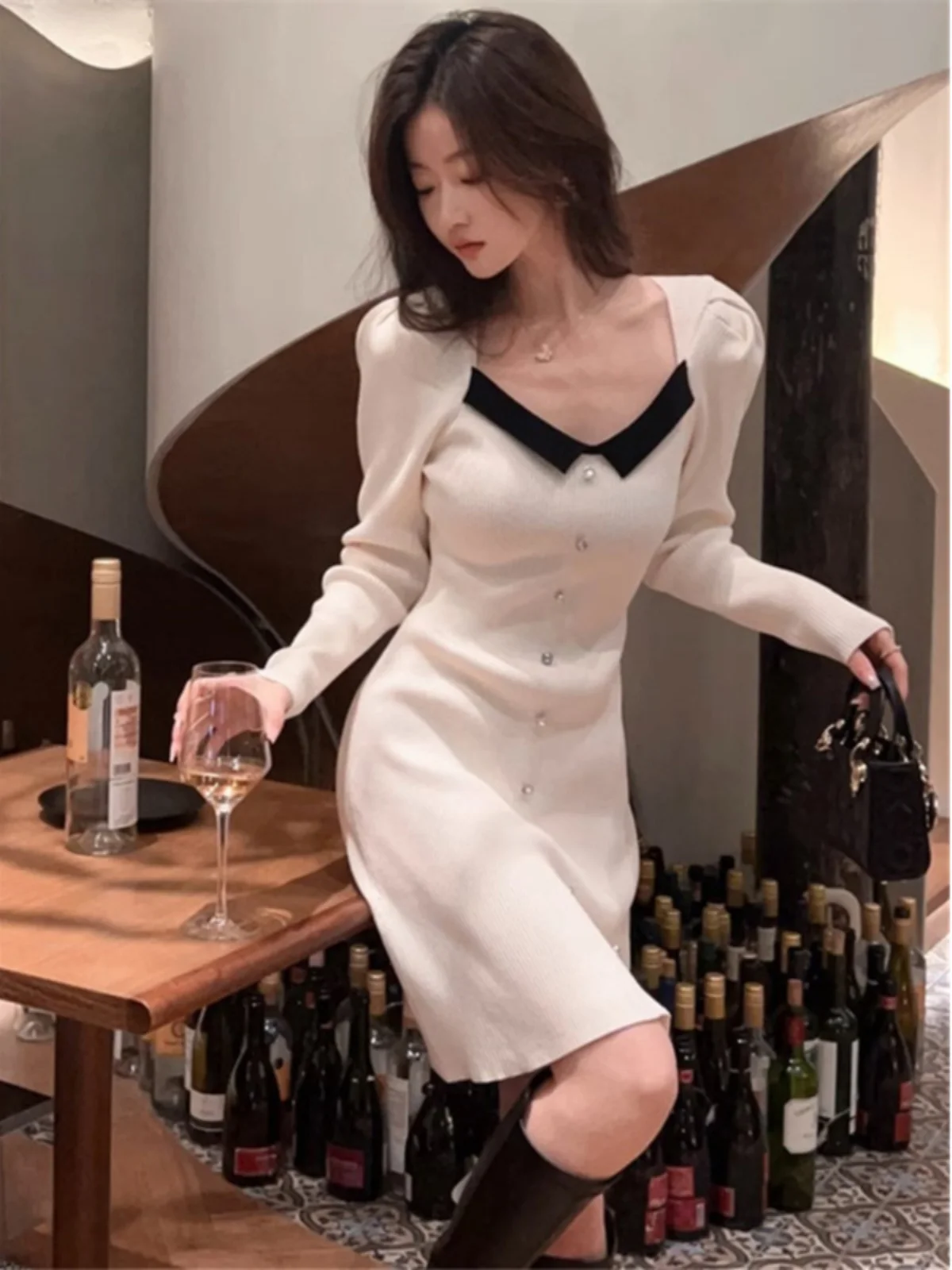 Elegant Women's Dress Autumn Winter Square Collar Fitted Skirt Unique Stylish Base Layer Long Sleeve Commute Style Korea...
Elegant Women's Dress Autumn Winter Square Collar Fitted Skirt Unique Stylish Base Layer Long Sleeve Commute Style Korea...