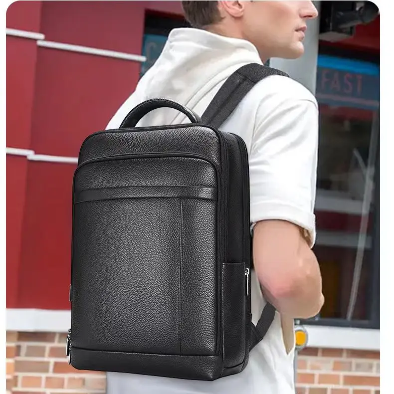 2026 New Business Men Backpack First Layer Cowhide Men's Bag Genuine Leather Schoolbag Large 14 Inch Laptop Travel Backpack
2026 New Business Men Backpack First Layer Cowhide Men's Bag Genuine Leather Schoolbag Large 14 Inch Laptop Travel Backpack