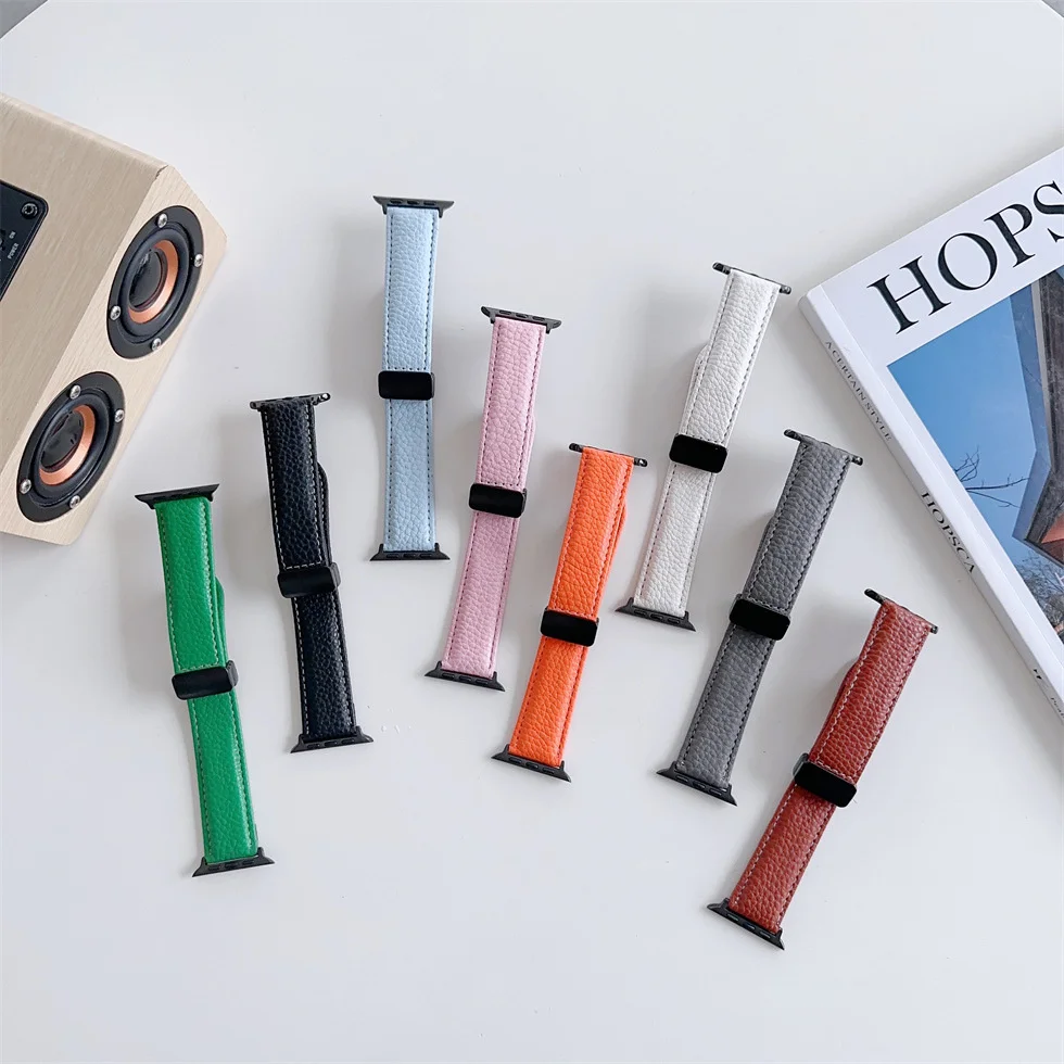 Leather strap for Applewatch 8 Apple Watch Litchi Pattern Leather Watch Band iwatch765se Magnetic Absorbent Leather Watch Bands
Leather strap for Applewatch 8 Apple Watch Litchi Pattern Leather Watch Band iwatch765se Magnetic Absorbent Leather Watch Bands