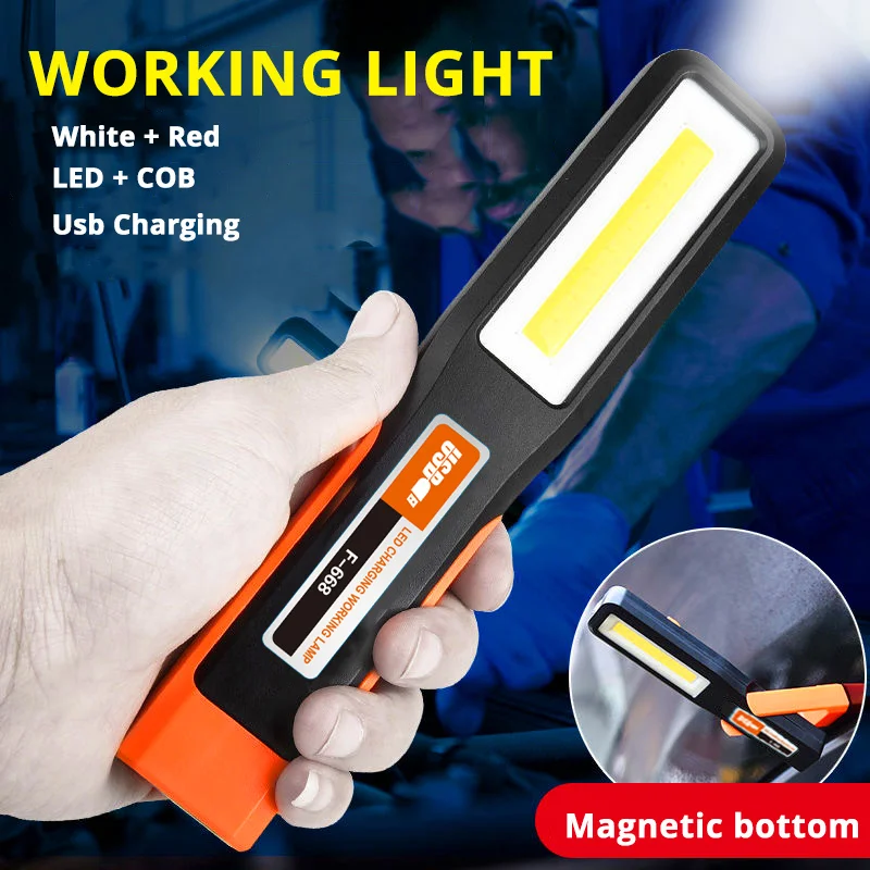LED Work Light with Magnet Maintenance Lighting Flashlight Car Garage Mechanic Lamp Charging COB Car Maintenance Light with Hook
LED Work Light with Magnet Maintenance Lighting Flashlight Car Garage Mechanic Lamp Charging COB Car Maintenance Light with Hook
