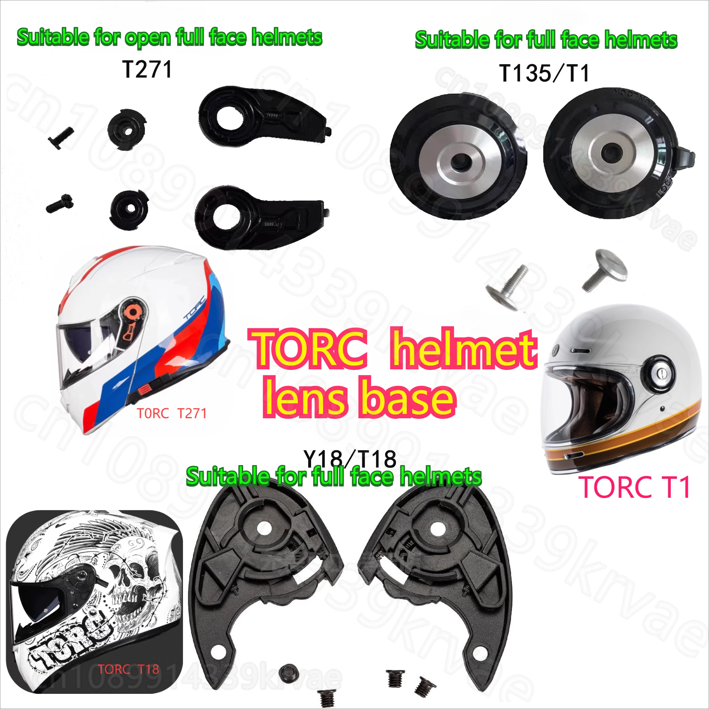 Helmet accessories TORC T18/V128/T135/T271/T1 helmet mirror base, base, buckle, screw
Helmet accessories TORC T18/V128/T135/T271/T1 helmet mirror base, base, buckle, screw