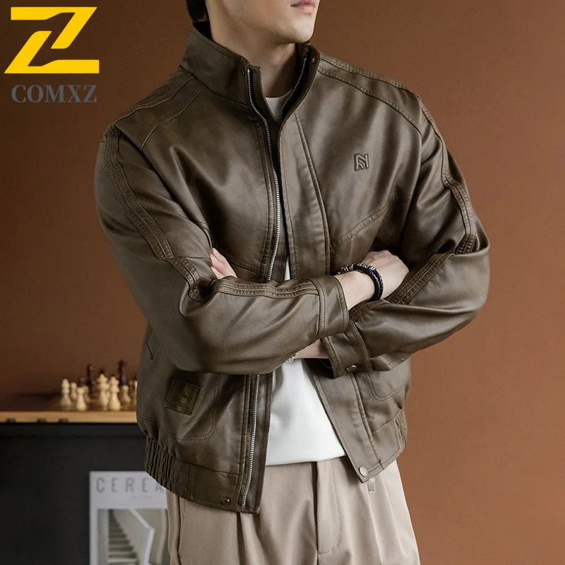 COMXZ 2025, осенне-зимняя мужская одежда больших размеров, оригинальный источник, заводская искусственная кожа, красивая повседневная модная куртка в стиле Old Money
COMXZ 2025, осенне-зимняя мужская одежда больших размеров, оригинальный источник, заводская искусственная кожа, красивая повседневная модная куртка в стиле Old Money