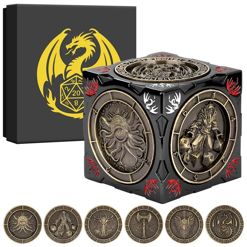 DND Metal Polyhedral Rotating Dice Rpg Role Playing DND Game Set with Six Patterns D4/d6D/d8/d10/d12/d20
DND Metal Polyhedral Rotating Dice Rpg Role Playing DND Game Set with Six Patterns D4/d6D/d8/d10/d12/d20