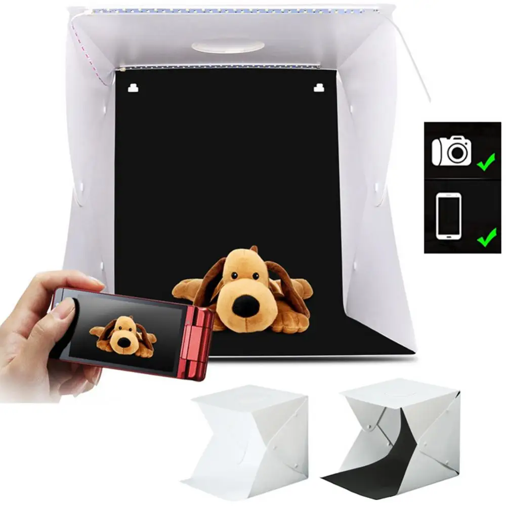 Photography 40CM Large Size Folding Lightbox Photo Studio Softbox LED Light Soft Box Photo Background Kit Light box Button Type
Photography 40CM Large Size Folding Lightbox Photo Studio Softbox LED Light Soft Box Photo Background Kit Light box Button Type