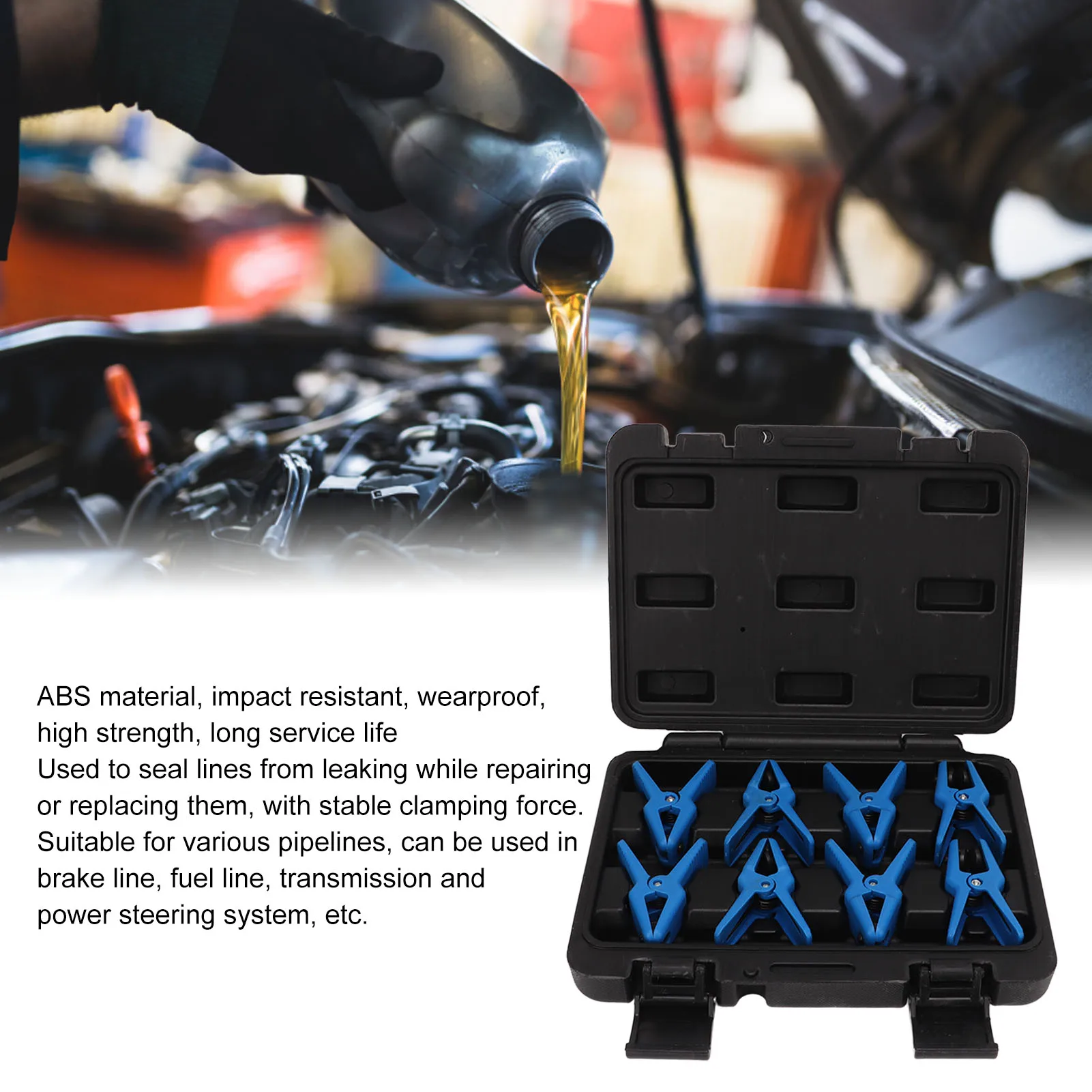 8pcs Fluid Line Stopper Kit Universal Fuel Line Stopper for Brake Fuel Transmission Power Steering
8pcs Fluid Line Stopper Kit Universal Fuel Line Stopper for Brake Fuel Transmission Power Steering