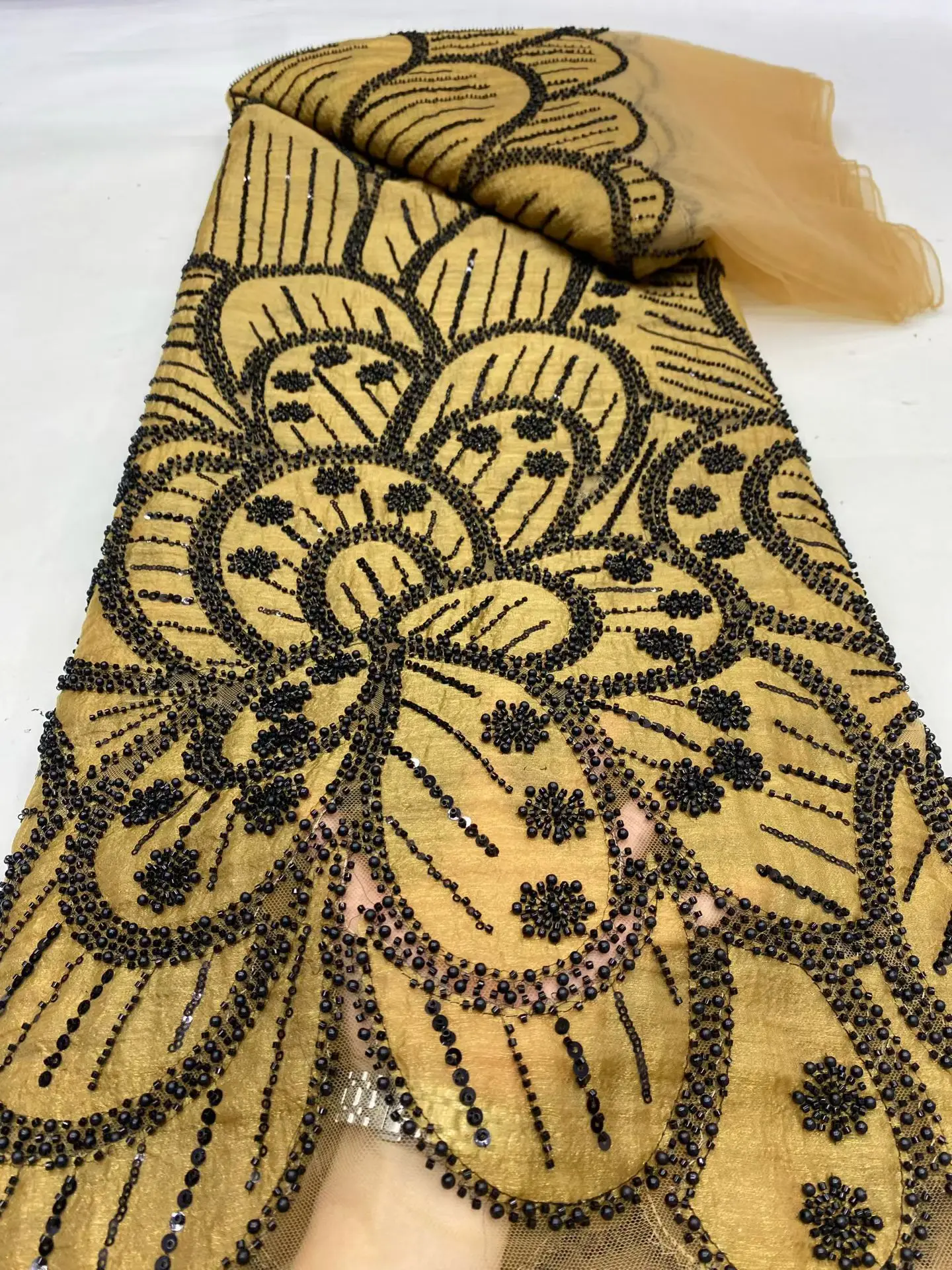 Nigerian Sequins Tulle Lace Fabric High-Quality Embroidery African Net Cloth for Prom Dresses Beads 5 Yards 2025 DP0470
Nigerian Sequins Tulle Lace Fabric High-Quality Embroidery African Net Cloth for Prom Dresses Beads 5 Yards 2025 DP0470