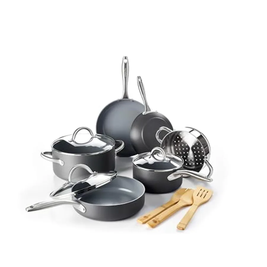 Lima Hard Anodized Healthy Ceramic Nonstick Cookware, Gray, PFAS-Free Oven Safe for Healthy Cooking
Lima Hard Anodized Healthy Ceramic Nonstick Cookware, Gray, PFAS-Free Oven Safe for Healthy Cooking