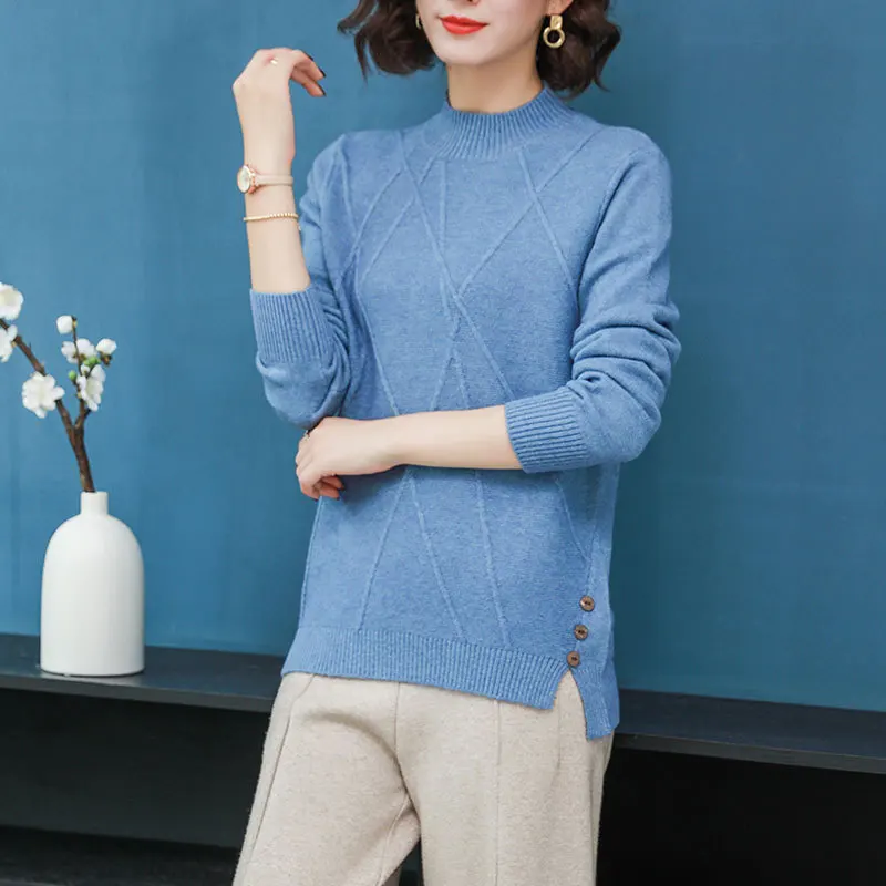 Women Cashmere Half Turtleneck Sweater Women Autumn Winter Long Sleeve Pullover Sweater Pull Female Knitted Tops Jumper Ladies
Women Cashmere Half Turtleneck Sweater Women Autumn Winter Long Sleeve Pullover Sweater Pull Female Knitted Tops Jumper Ladies