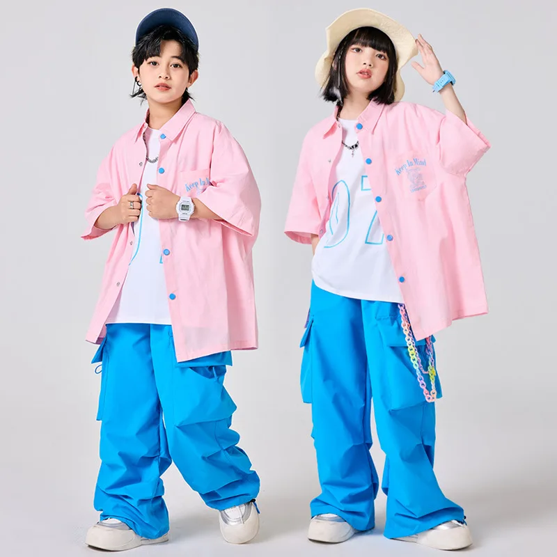 Hip Hop Dance Costumes For Kids Loose Top Cargo Pants Blue Suit Girls Jazz Dance Drum Stage Rave Clothes
Hip Hop Dance Costumes For Kids Loose Top Cargo Pants Blue Suit Girls Jazz Dance Drum Stage Rave Clothes