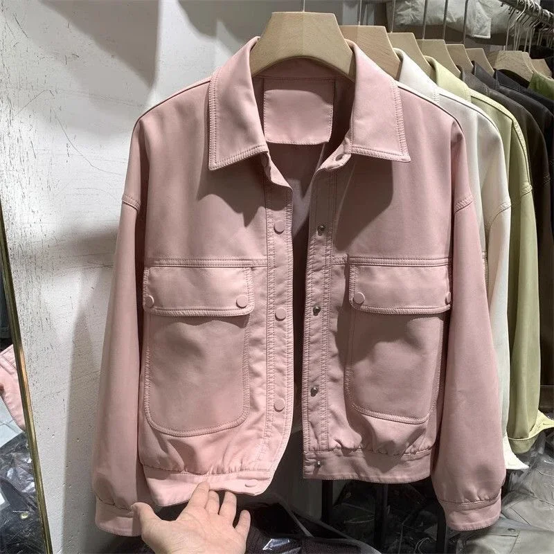 Coat Work Top 2025 Autumn Winter New Pocket Loose Casual Leather Jacket
Coat Work Top 2025 Autumn Winter New Pocket Loose Casual Leather Jacket