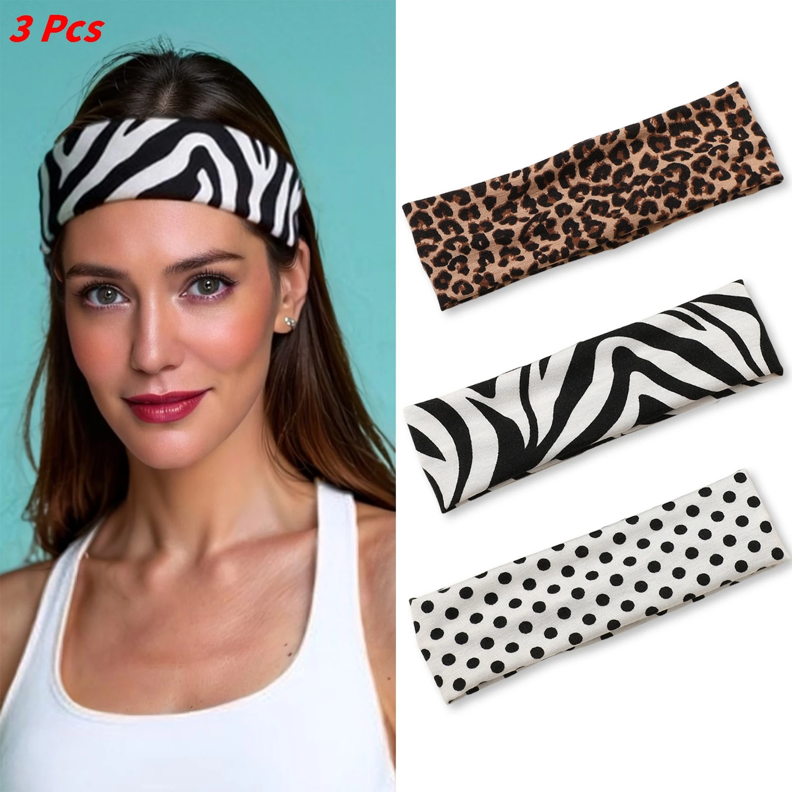 3 Pcs Women's Hair Bands Set New Leopard Print Personalized Fashionable Headbands Sporty Sweat Absorbing High-quality Hair Hoops
3 Pcs Women's Hair Bands Set New Leopard Print Personalized Fashionable Headbands Sporty Sweat Absorbing High-quality Hair Hoops