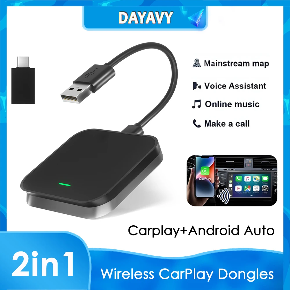 DAYAVY C101 Wireless Mini Box 2in1 CarPlay Android Auto Wireless Adapter Smart Mini Box Plug And Play Dongle Bluetooth WiFi
DAYAVY C101 Wireless Mini Box 2in1 CarPlay Android Auto Wireless Adapter Smart Mini Box Plug And Play Dongle Bluetooth WiFi