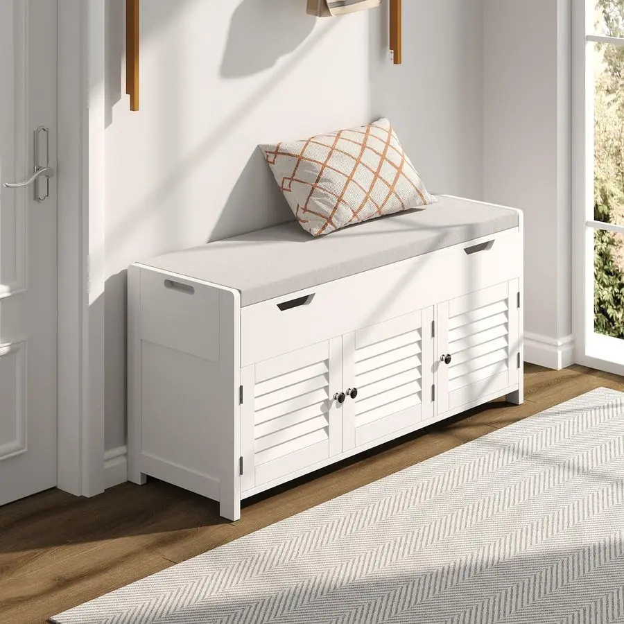 41.3 Shoe Storage Bench with Lift Top Storage, Entryway Bench with Cushioned Seat, Adjustable Shelf, Shoe Cabinet with Hidden Sp
41.3 Shoe Storage Bench with Lift Top Storage, Entryway Bench with Cushioned Seat, Adjustable Shelf, Shoe Cabinet with Hidden Sp